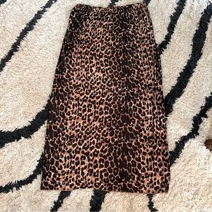 Zara L Animal Print Midi Skirt with Elastic Waist and Stretchy Satiny Feel